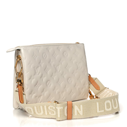 Louis Vuitton Lambskin Embossed Monogram Coussin PM Beige Cream 3 of 10