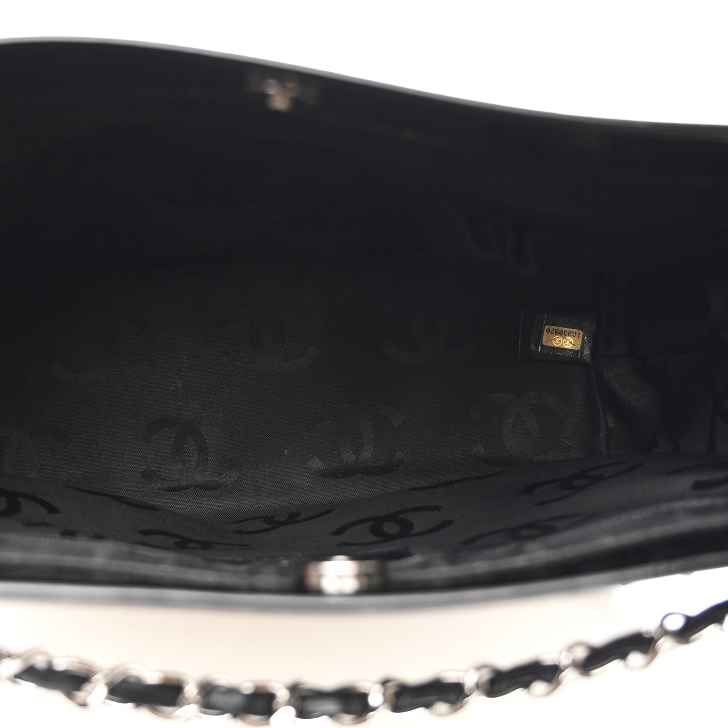 Chanel Patent Pony Hair Small Pocket Tote Black White 5 of 10