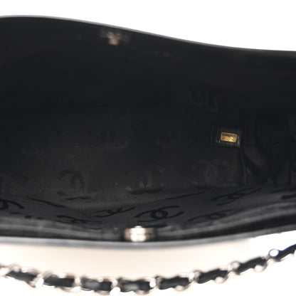 Chanel Patent Pony Hair Small Pocket Tote Black White 5 of 10