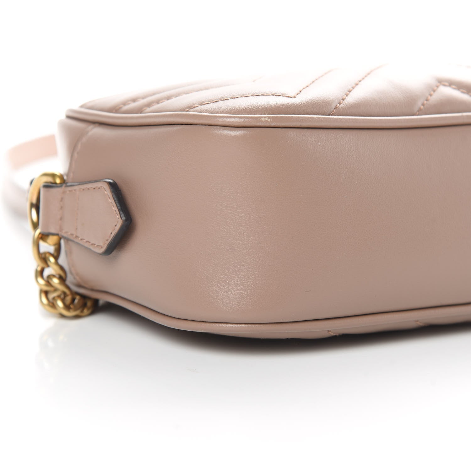 Gucci Calfskin Matelasse Mini GG Marmont Chain Shoulder Bag Porcelain Rose 9 of 13