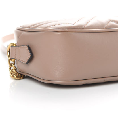 Gucci Calfskin Matelasse Mini GG Marmont Chain Shoulder Bag Porcelain Rose 9 of 13