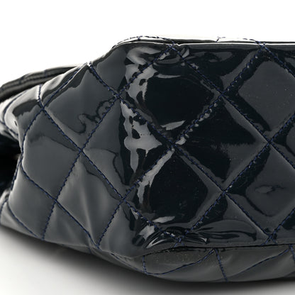Chanel Patent Quilted Jumbo Single Flap Navy 9 of 12