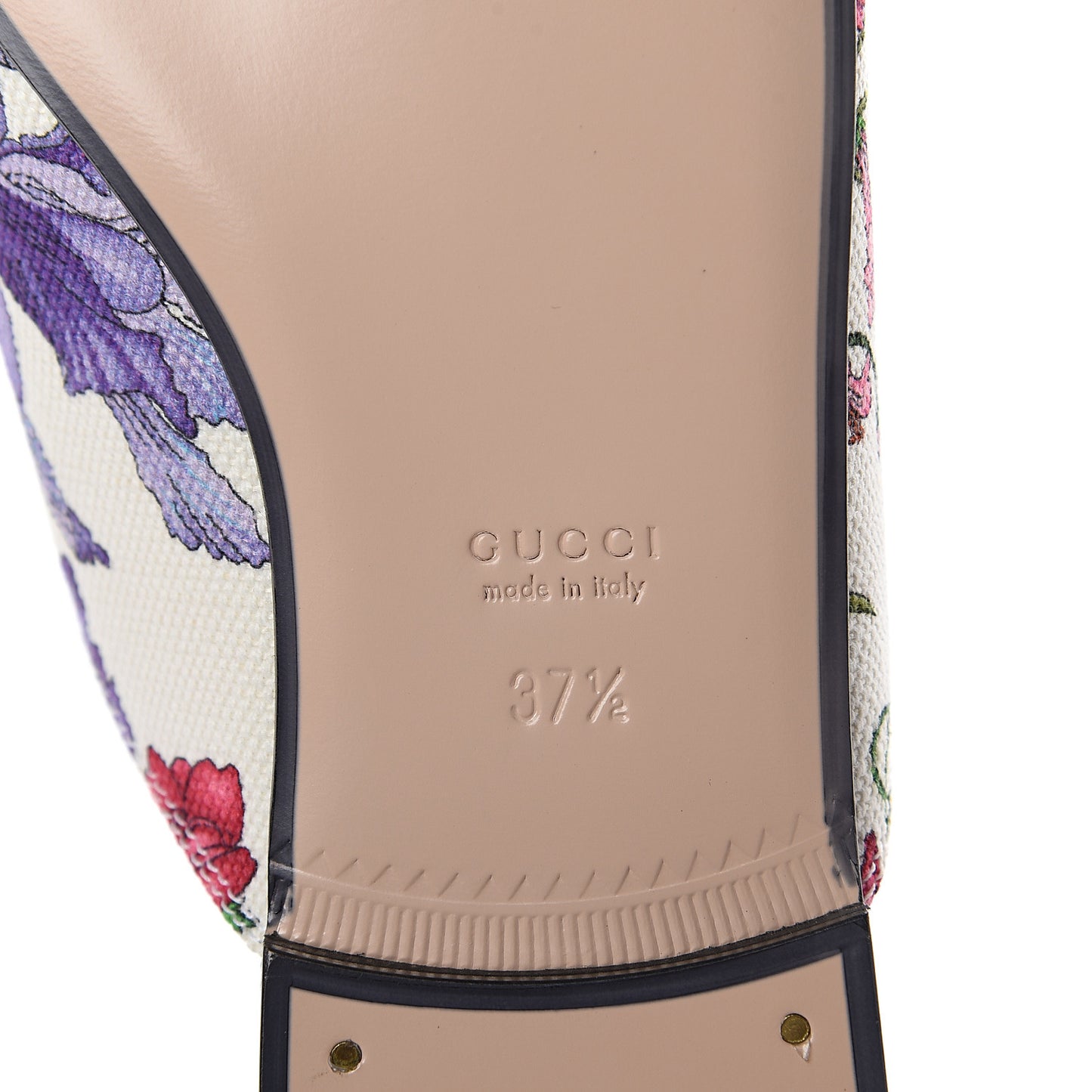 Canvas Flora Womens Princetown Slippers 37.5 White Multicolor