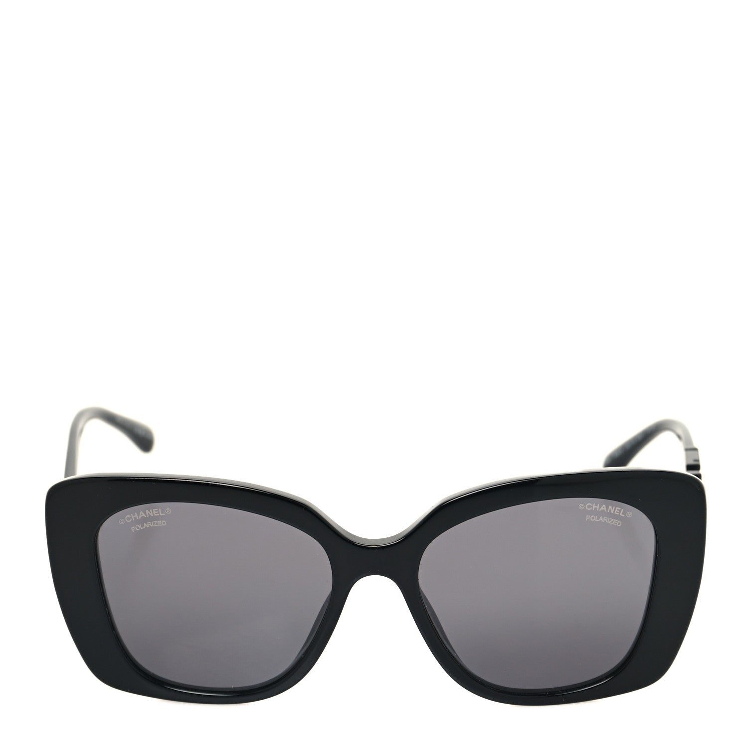 Chanel Acetate Strass Polarized Square Sunglasses 5422-B Black 2 of 7