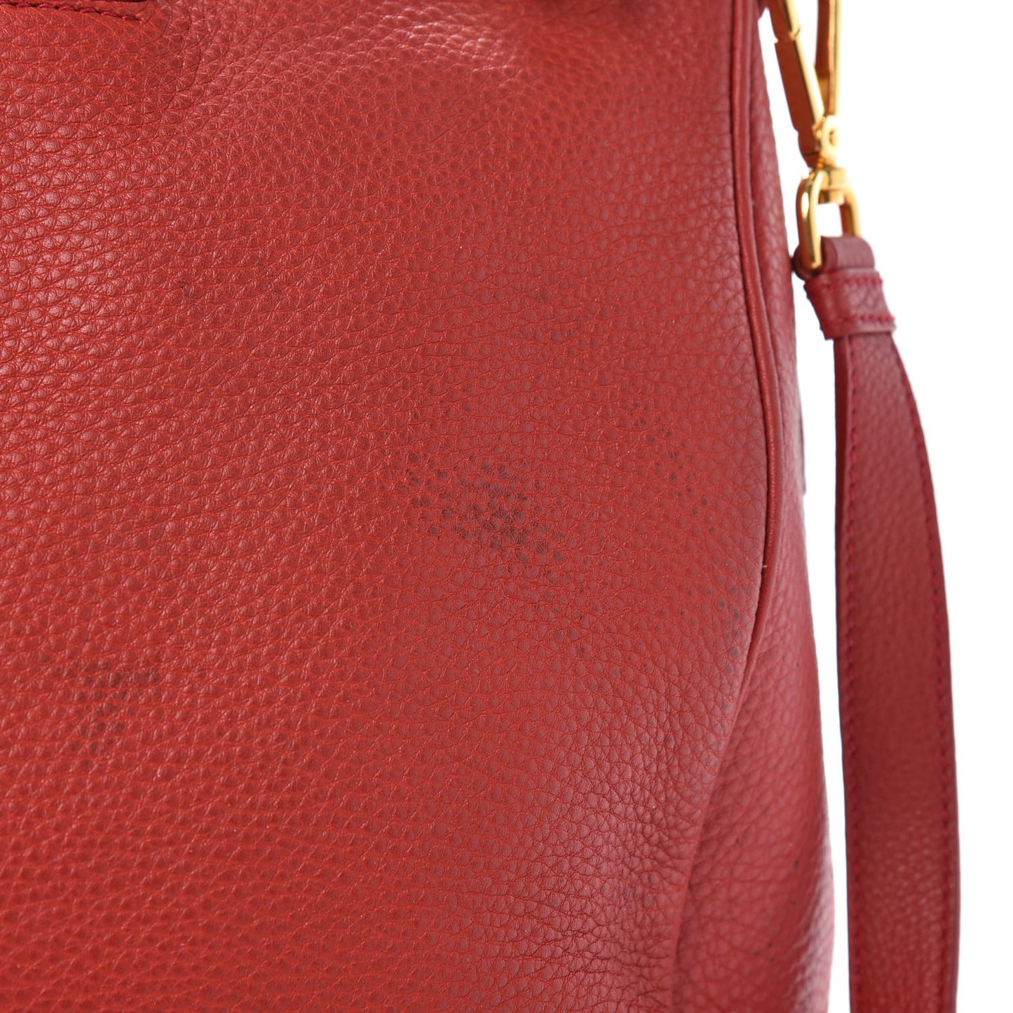 Vitello Daino Top Handle Shoulder Bag Rosso
