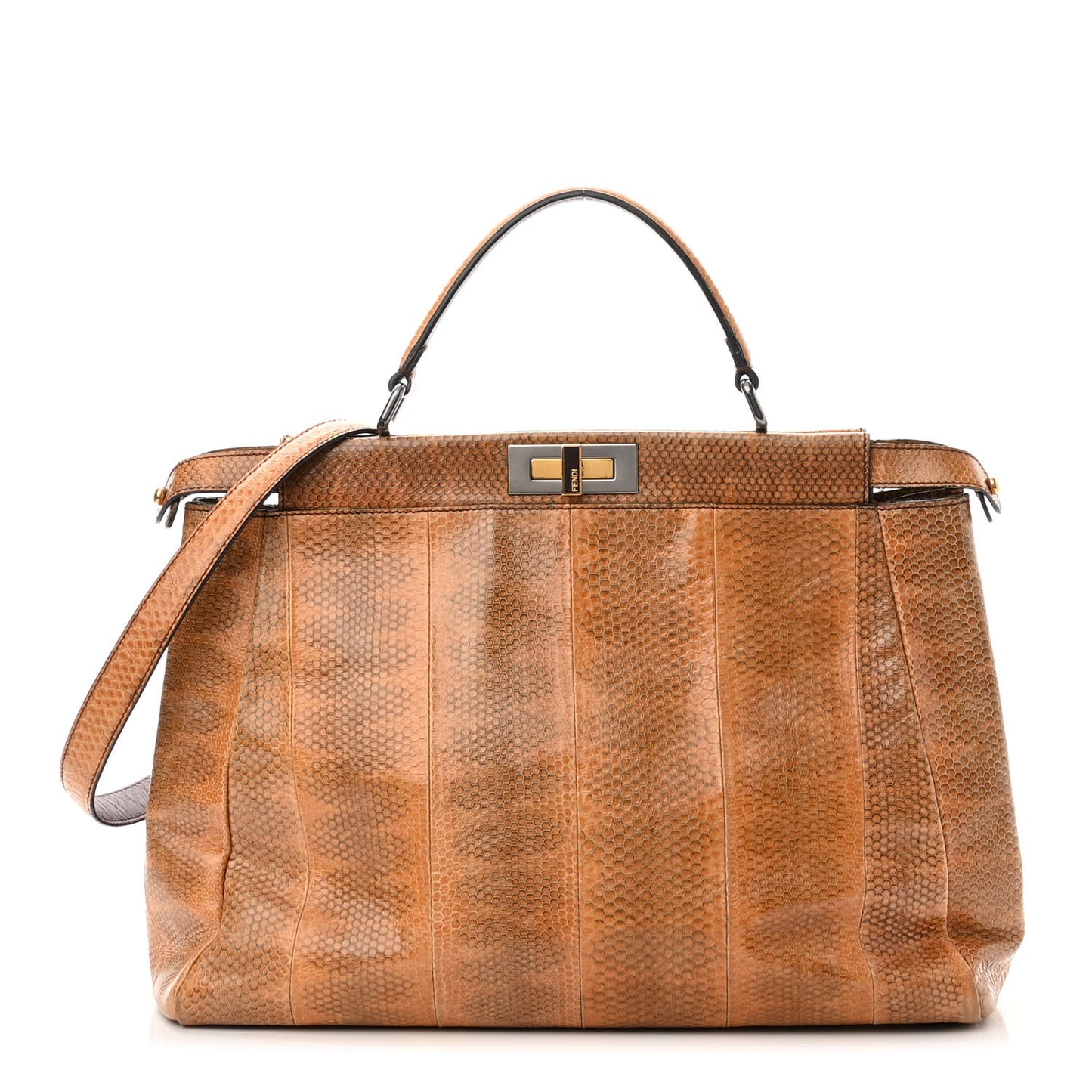 Watersnake Large Peekaboo Iconic Satchel Brown