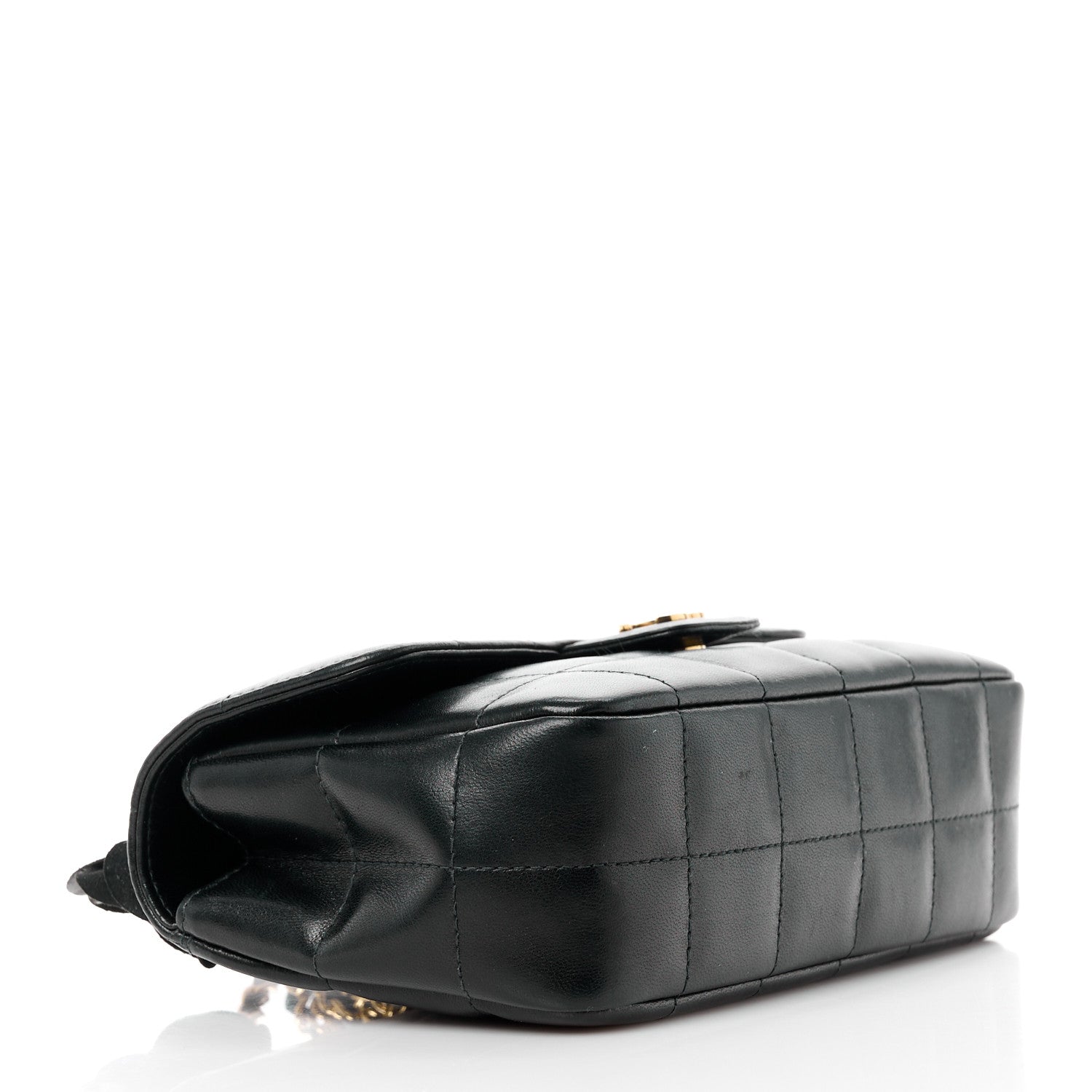 Chanel Lambskin Quilted Mini Chocolate Bar Camellia Flap Black 4 of 11