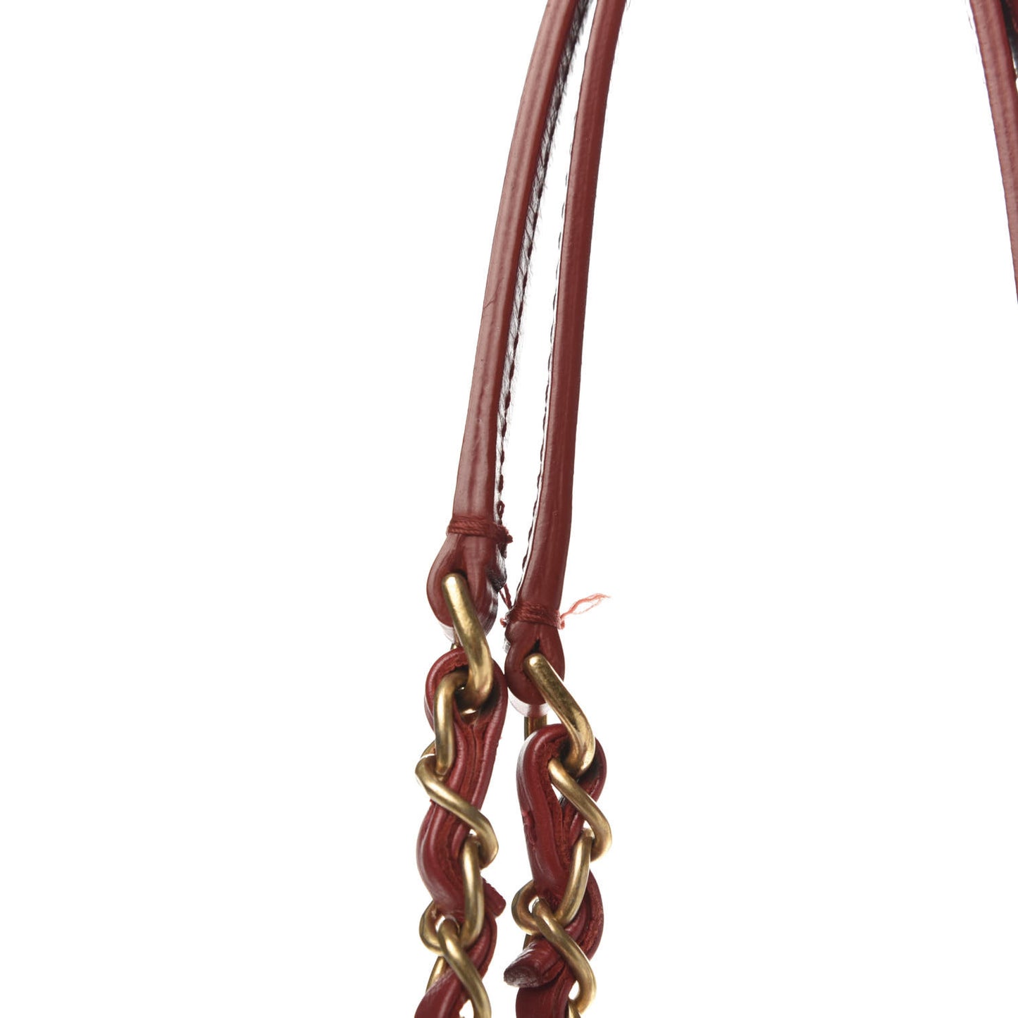Aged Calfskin Quilted Drawstring Shopping Tote Red