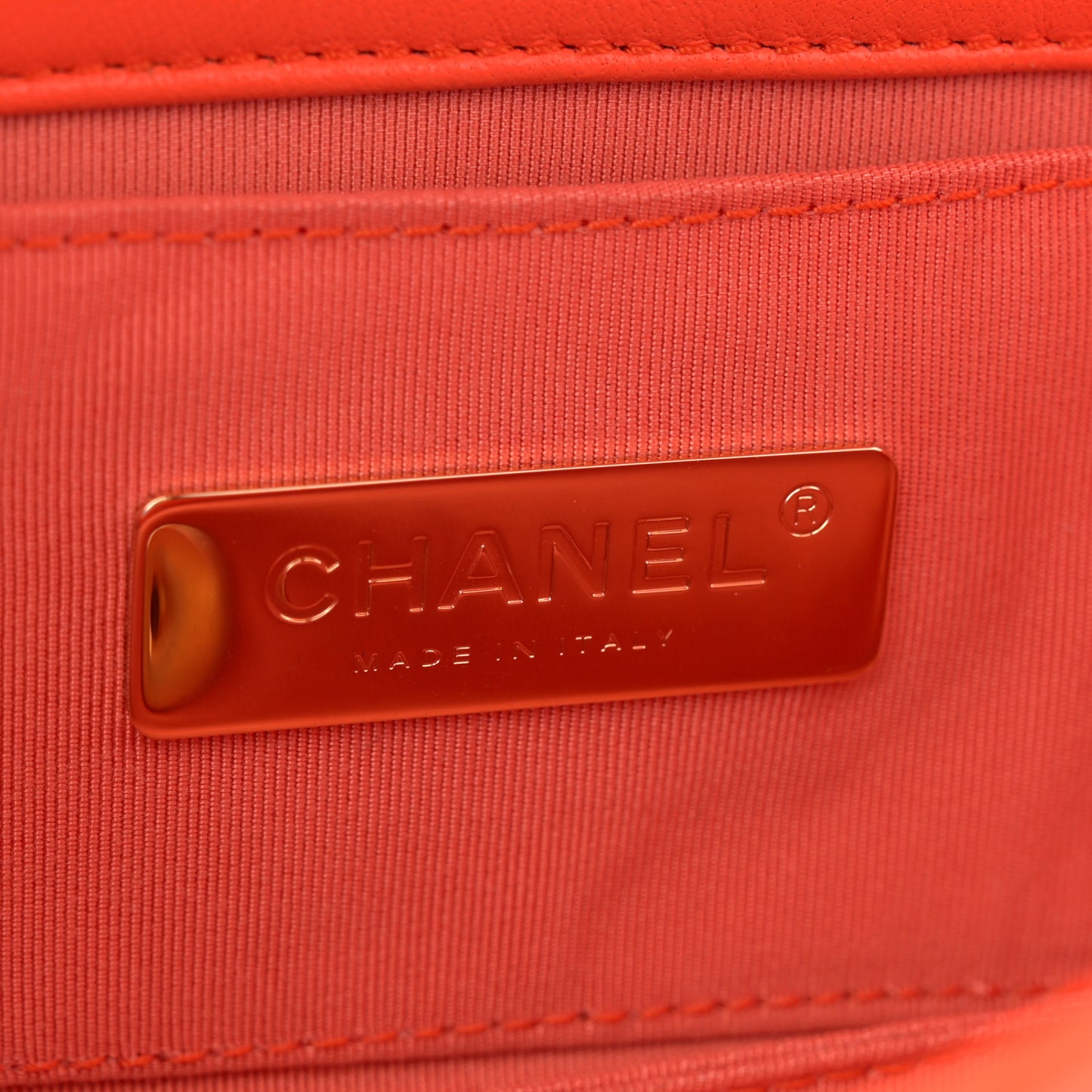 Lambskin Quilted Chanel 19 Waist Bag Orange