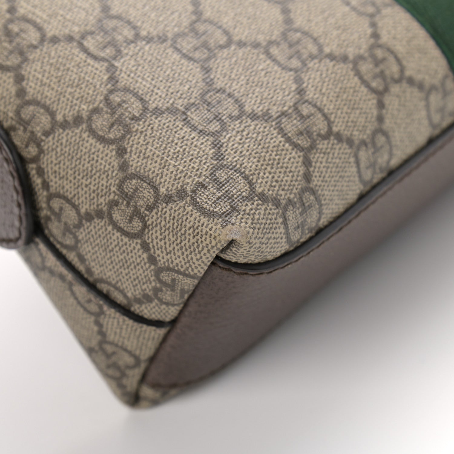 Gucci GG Supreme Monogram Textured Dollar Calfskin Web Small Ophidia Dome Shoulder Bag Beige Ebony New Acero 11 of 12