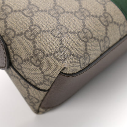 Gucci GG Supreme Monogram Textured Dollar Calfskin Web Small Ophidia Dome Shoulder Bag Beige Ebony New Acero 11 of 12