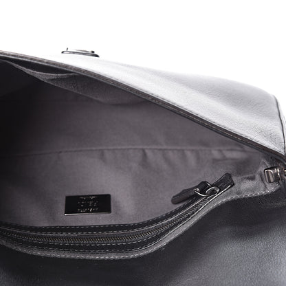 Fendi Vitello Dolce Lace Up Baguette Black 4 of 8