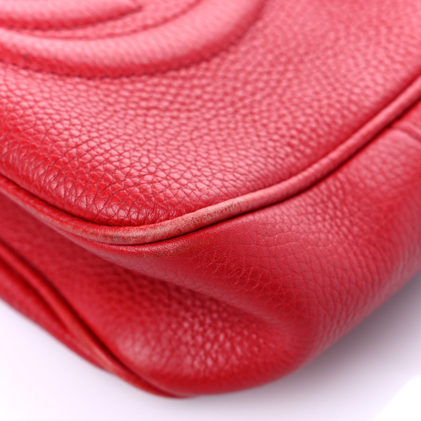 Pebbled Calfskin Small Soho Disco Bag Tabasco Red