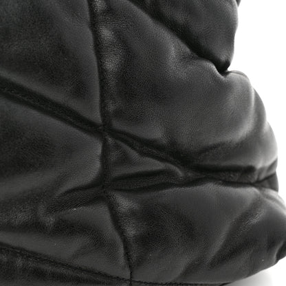 Saint Laurent Lambskin Quilted Medium Loulou Puffer Monogram Chain Satchel Black 11 of 12
