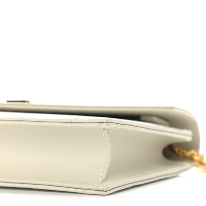 Saint Laurent Grain De Poudre Matelasse Chevron Monogram Envelope Chain Crema Soft 9 of 9