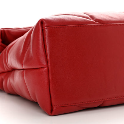 Saint Laurent Lambskin Quilted Medium Loulou Puffer Monogram Chain Satchel Red 10 of 11