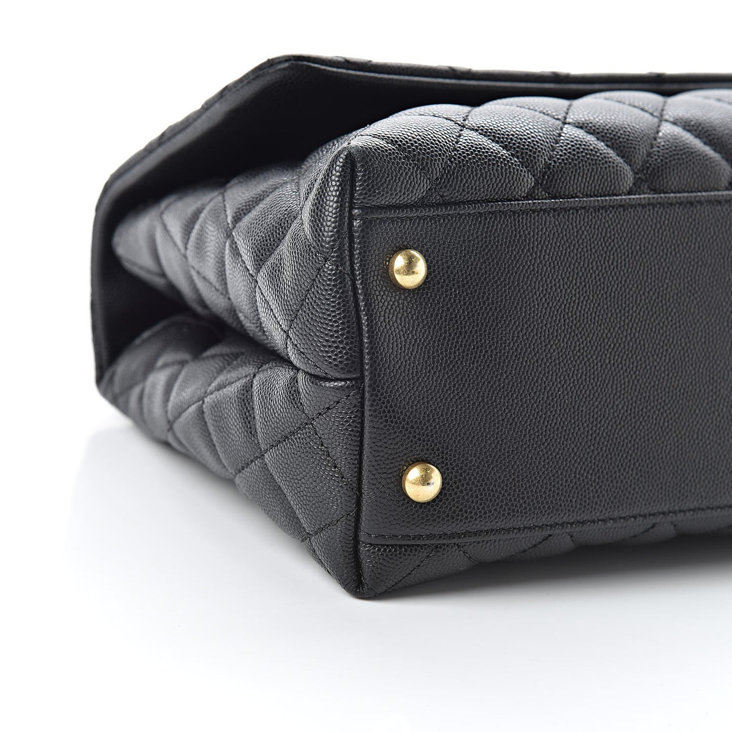 Caviar Quilted Small Coco Handle Flap Black
