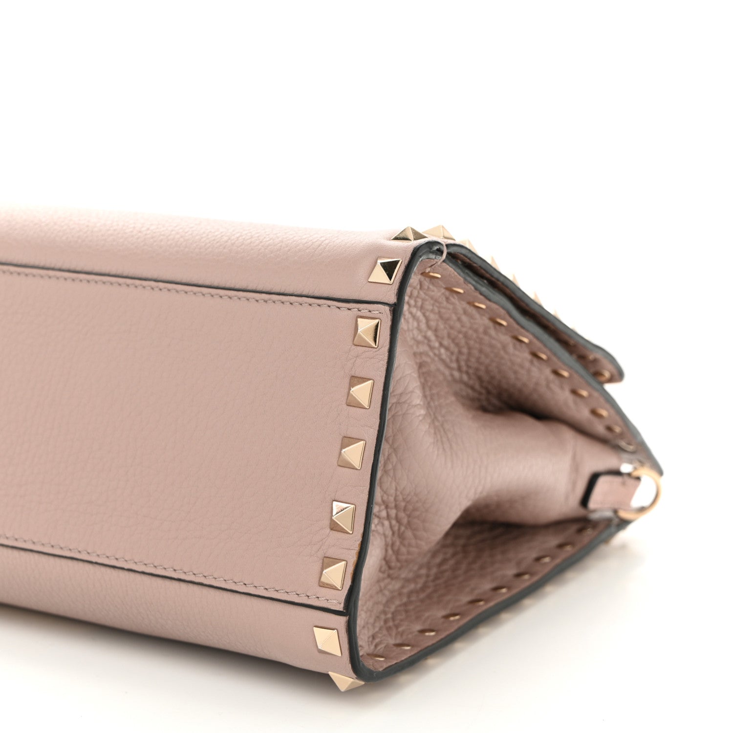 Valentino Garavani Grained Calfskin Rockstud Flip Lock Tote Poudre 9 of 9
