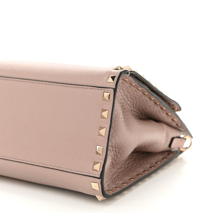 Valentino Garavani Grained Calfskin Rockstud Flip Lock Tote Poudre 9 of 9