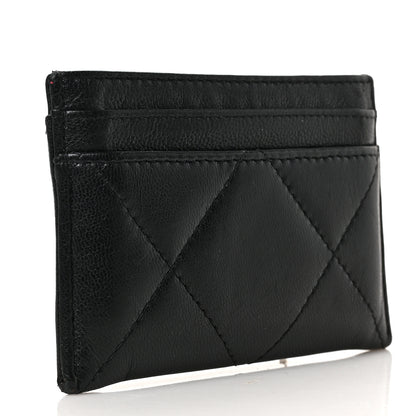 Chanel Shiny Goatskin Quilted Chanel 19 Card Holder Black 3 of 8