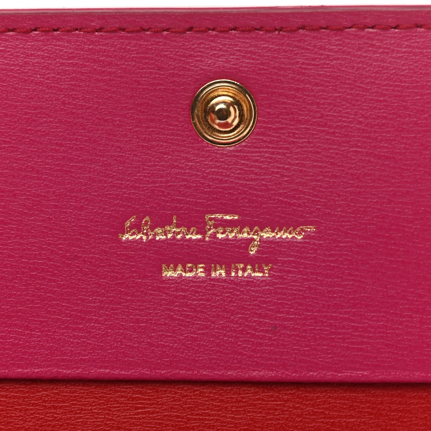 Grained Calfskin Cardholder Wallet Fuchsia Red