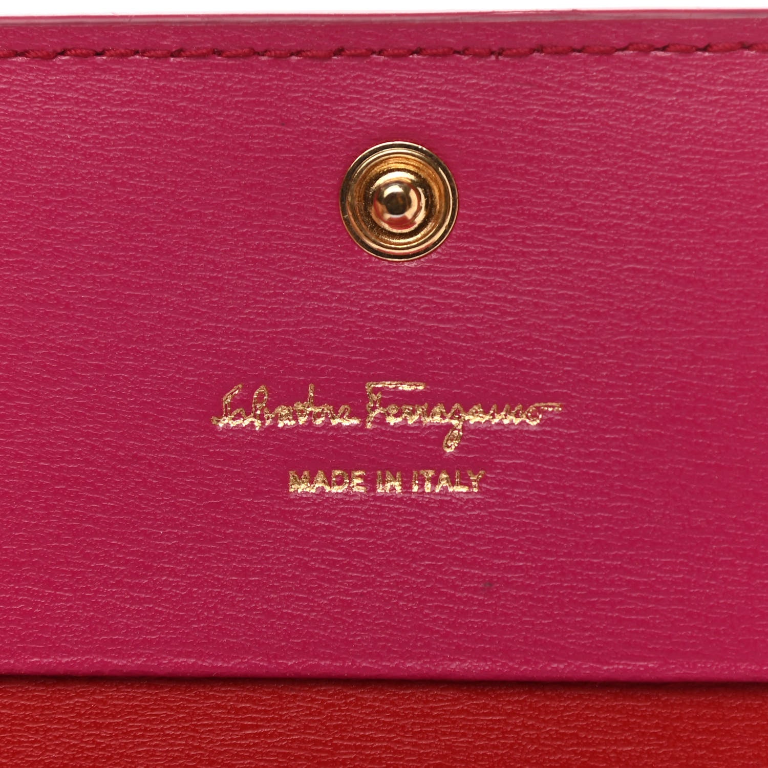 Salvatore Ferragamo Grained Calfskin Cardholder Wallet Fuchsia Red 6 of 8