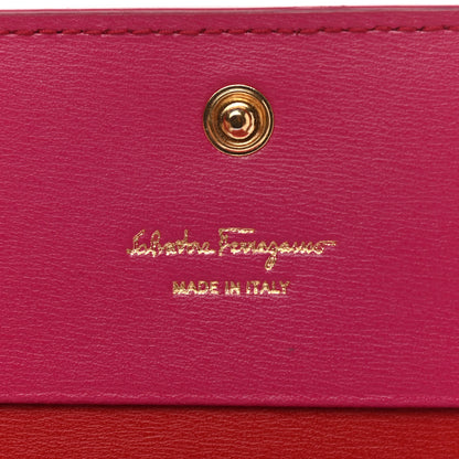 Salvatore Ferragamo Grained Calfskin Cardholder Wallet Fuchsia Red 6 of 8