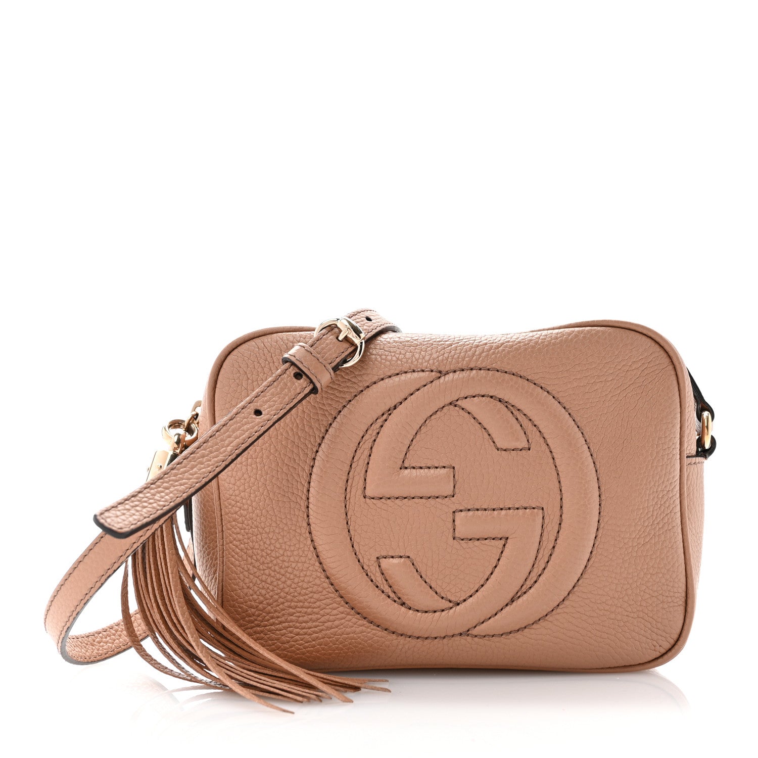 Gucci Pebbled Calfskin Small Soho Disco Bag Camelia 1 of 12