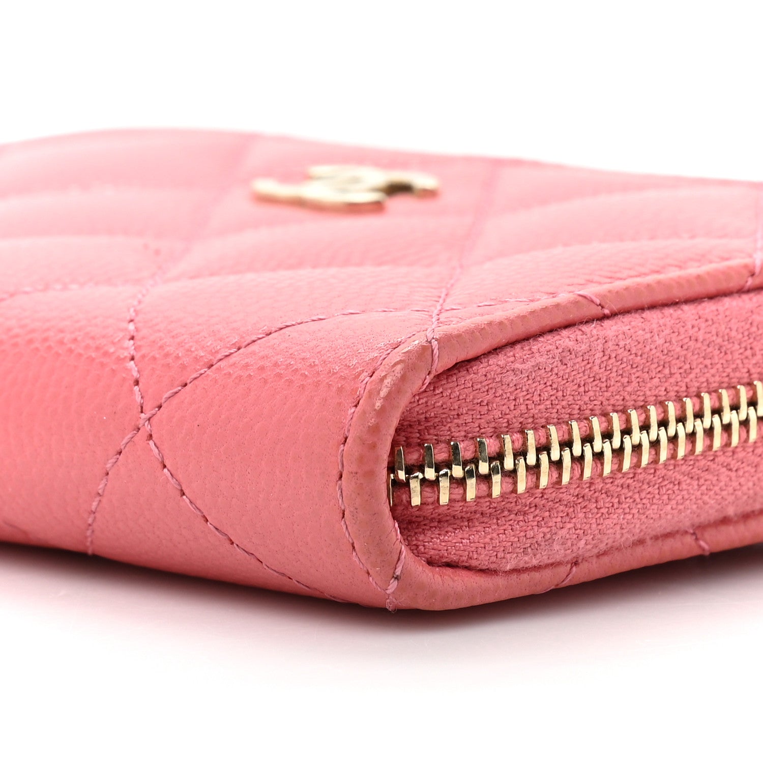 Chanel Caviar Quilted Zip Coin Purse Dark Pink 10 of 15