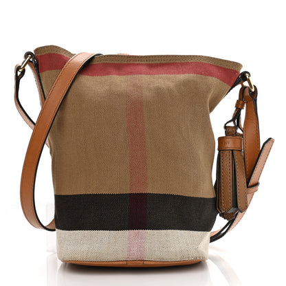 Burberry Canvas Mega Check Mini Ashby Tassel Crossbody Saddle Brown 2 of 14