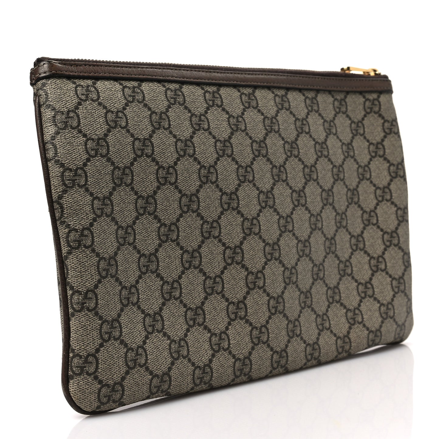 GG Supreme Monogram Large Ophidia Pouch Clutch Brown