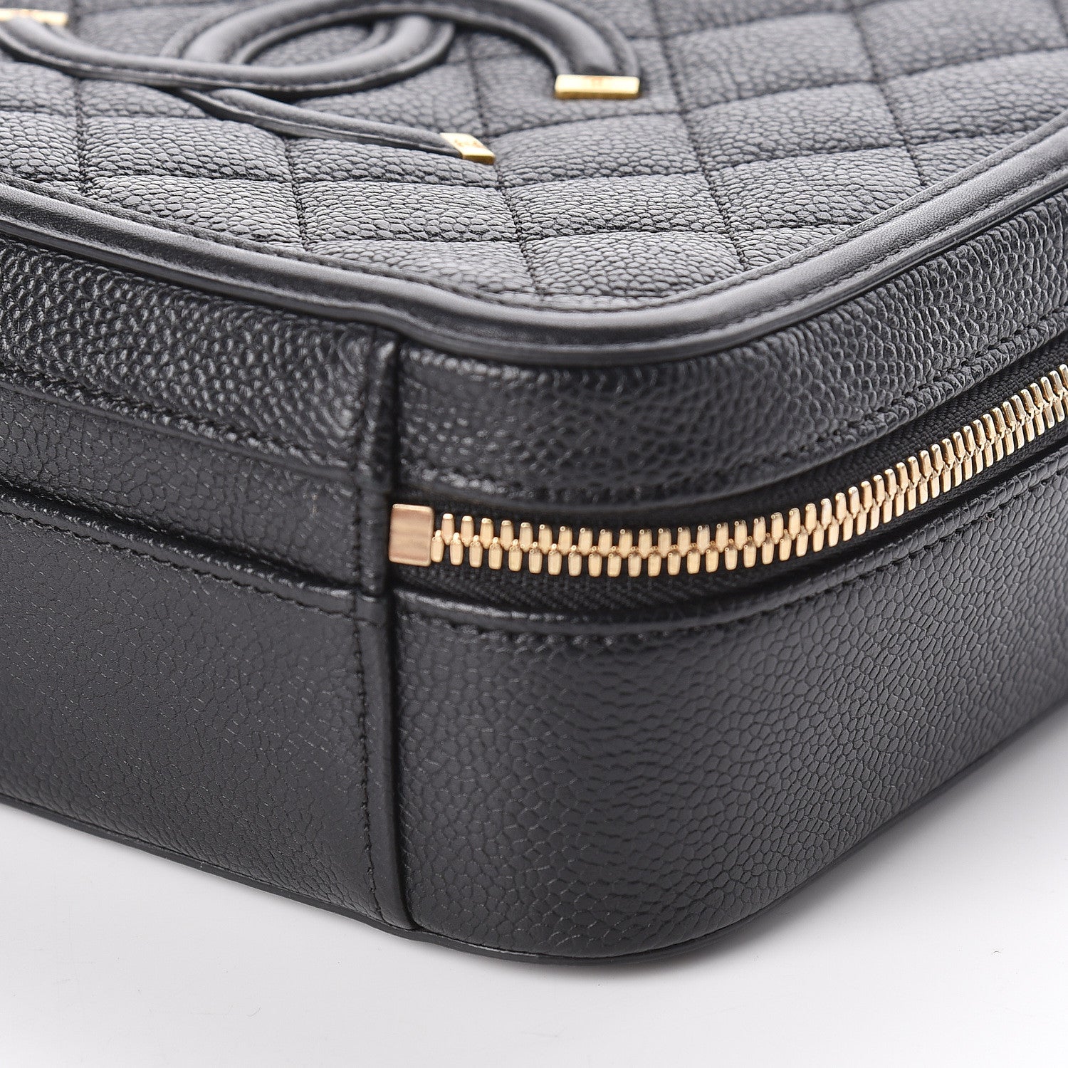 Chanel Caviar Quilted Medium CC Filigree Vanity Case Black 11 of 12