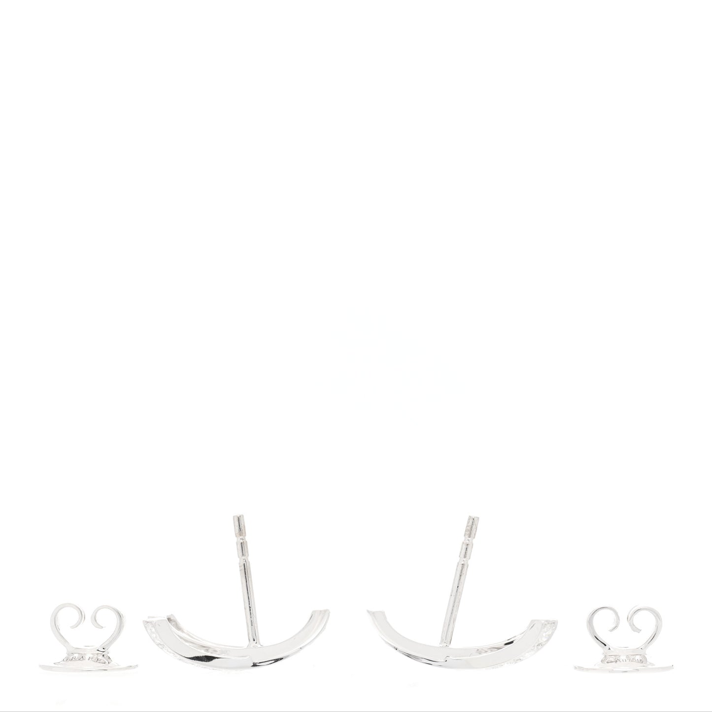 18K White Gold Diamond Kiss Stud Earrings