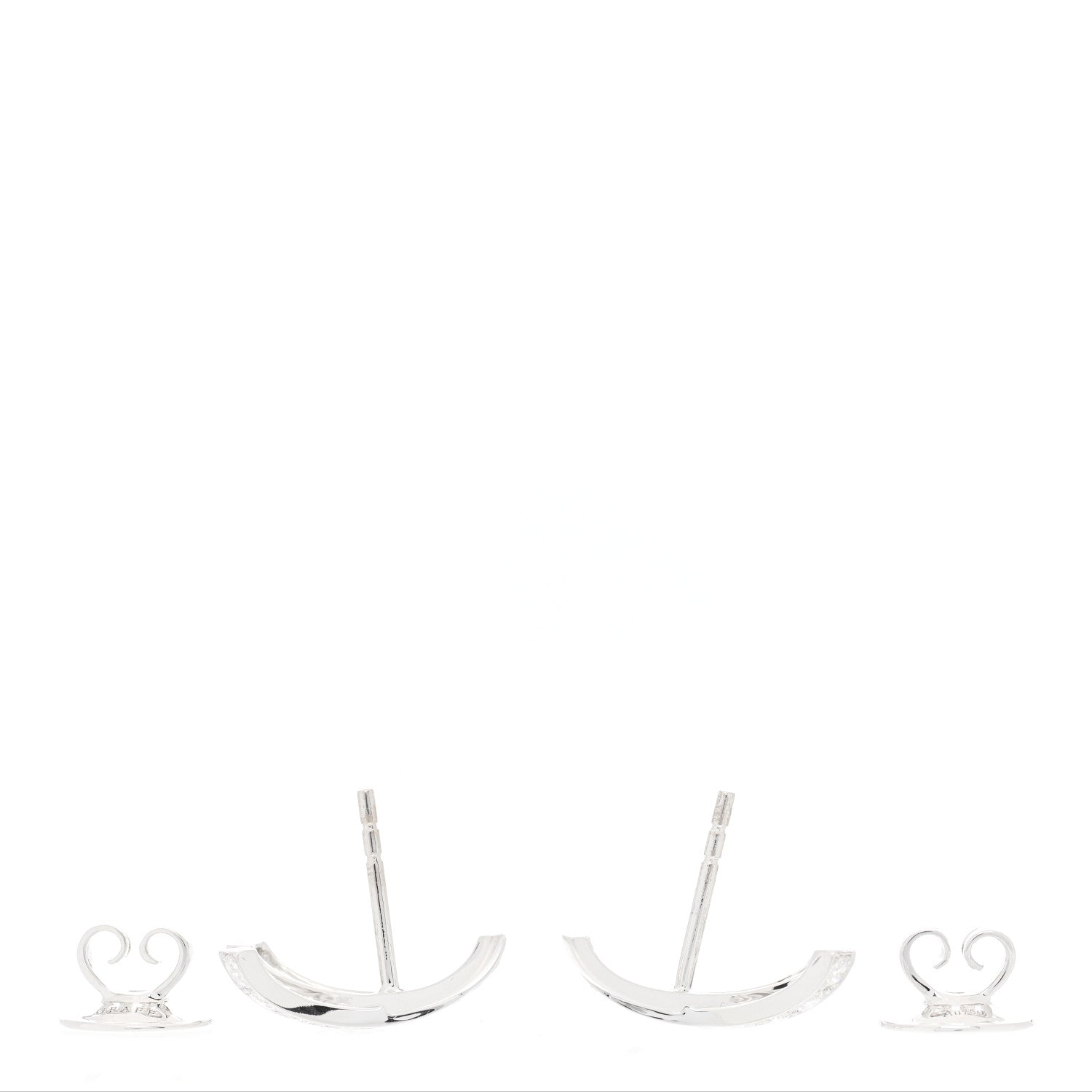 Graff 18K White Gold Diamond Kiss Stud Earrings 3 of 4