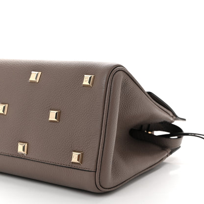 Salvatore Ferragamo Hammered Calfskin Medium Studio Bag Caraway Seed 9 of 10