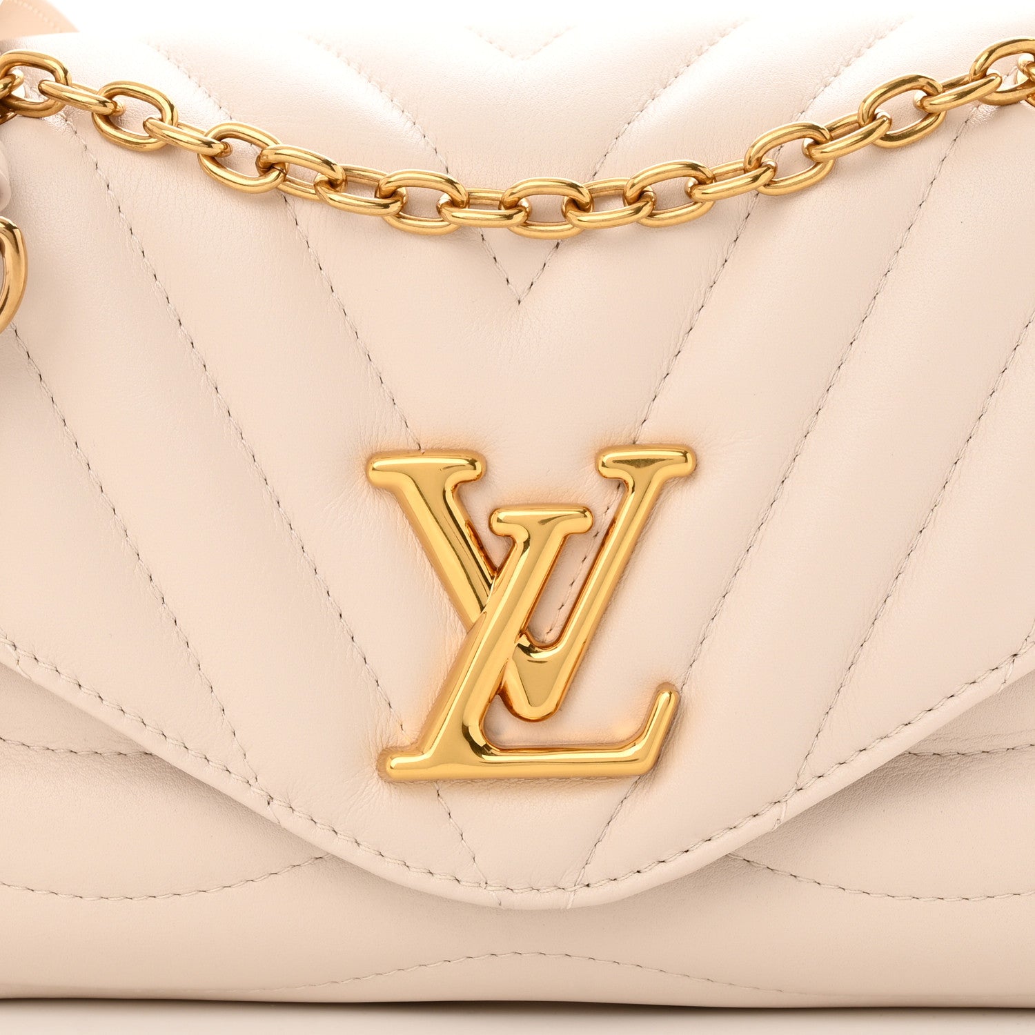 Louis Vuitton Calfskin LV New Wave Chain Bag Ivory 7 of 9