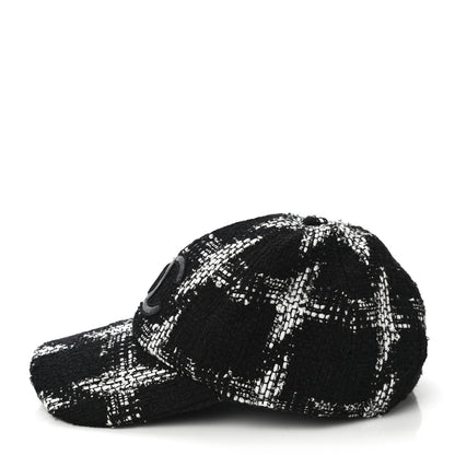 Chanel Tweed CC Cap Hat S Black White 3 of 6