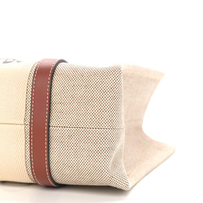 Chloe Cotton Calfskin Medium Woody Ribbon Tote White Brown 10 of 11