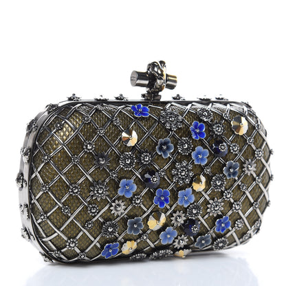 Bottega Veneta Karung Metal Embellished Knot Clutch Antique Brass 2 of 7