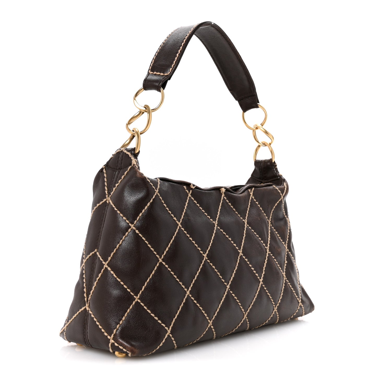 Calfskin Wild Stitch Hobo Brown
