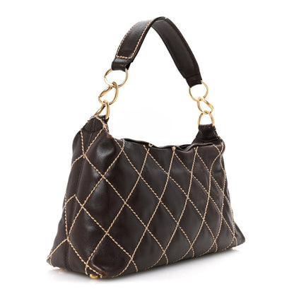 Chanel Calfskin Wild Stitch Hobo Brown 3 of 16