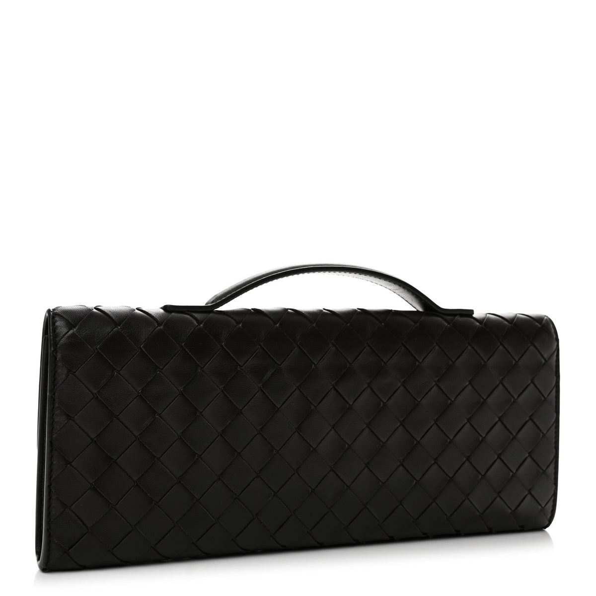 Nappa Intrecciato Long Andiamo Top Handle Clutch Fondant