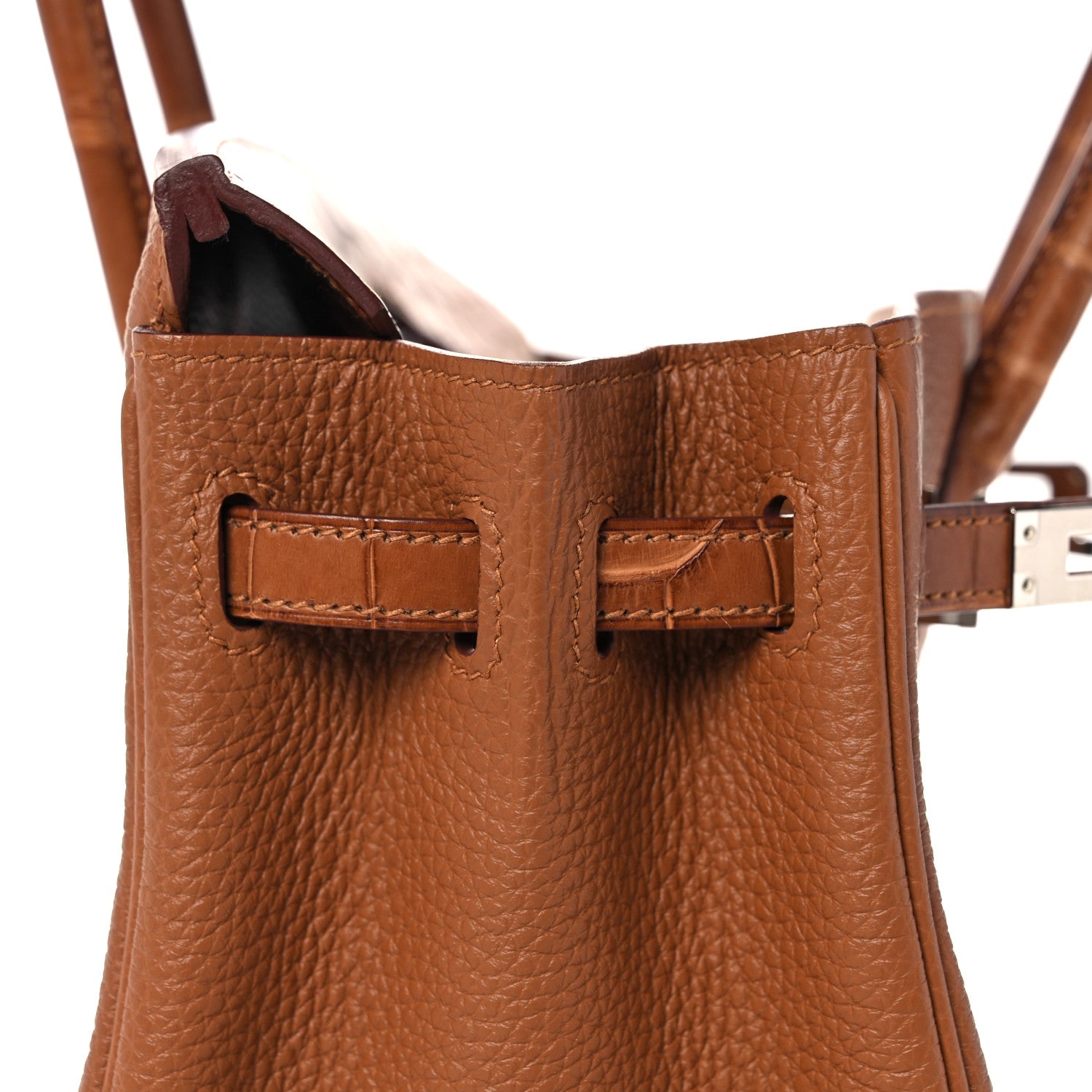 Hermes Togo Matte Alligator Birkin Touch 25 Gold 15 of 35