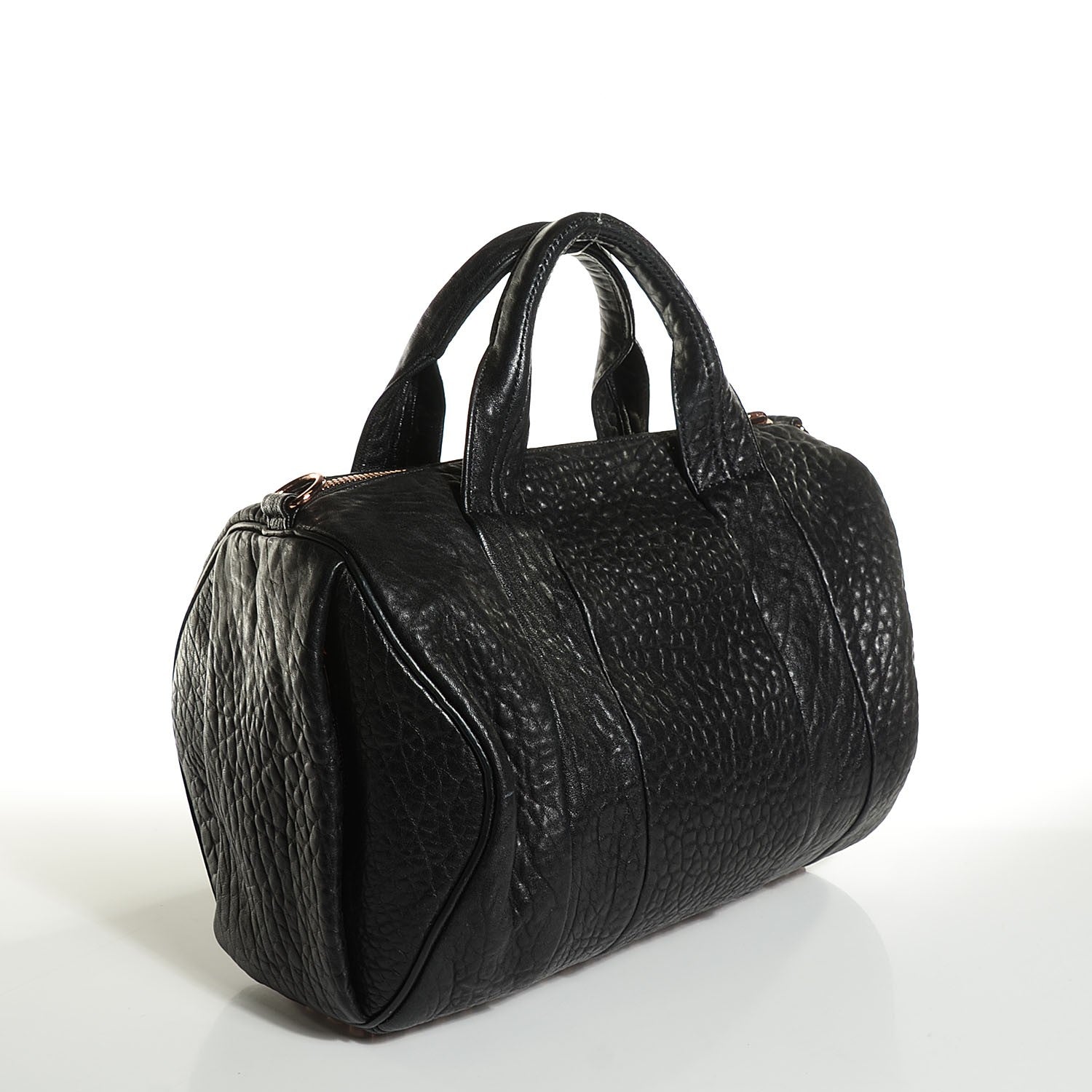 Alexander Wang Pebbled Lambskin Rocco Black with Rose Gold Hardware 3 of 7