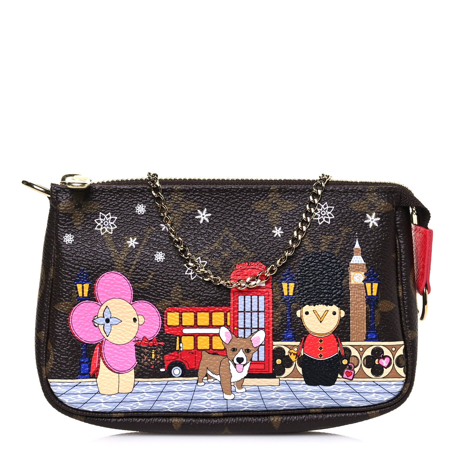 Louis Vuitton Monogram 2021 Christmas Animation London Mini Pochette Accessories Red 1 of 11