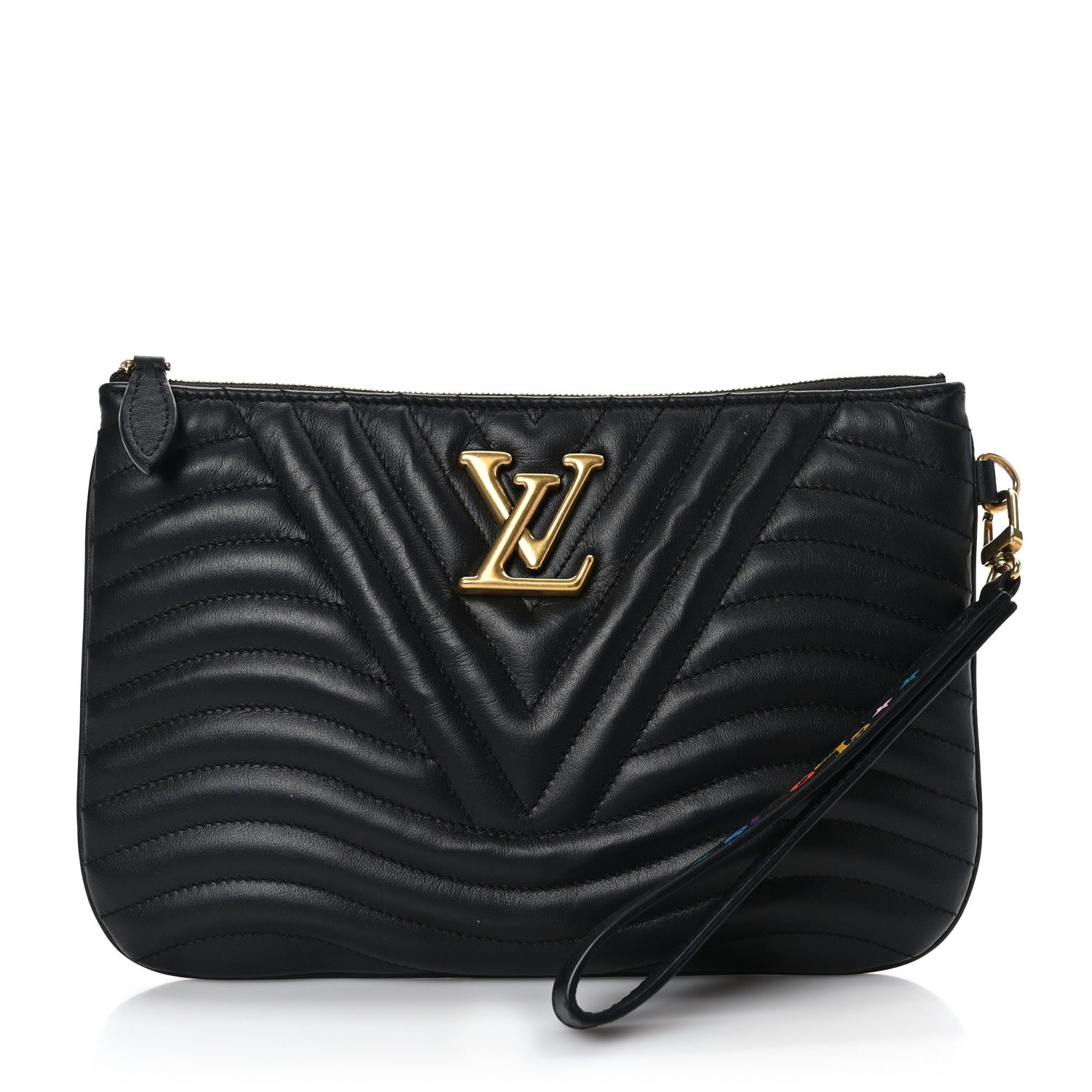 Louis Vuitton Calfskin New Wave Zipped Pochette Black 1 of 6