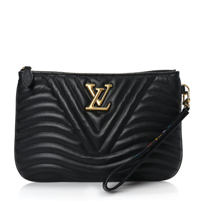 Louis Vuitton Calfskin New Wave Zipped Pochette Black 1 of 6