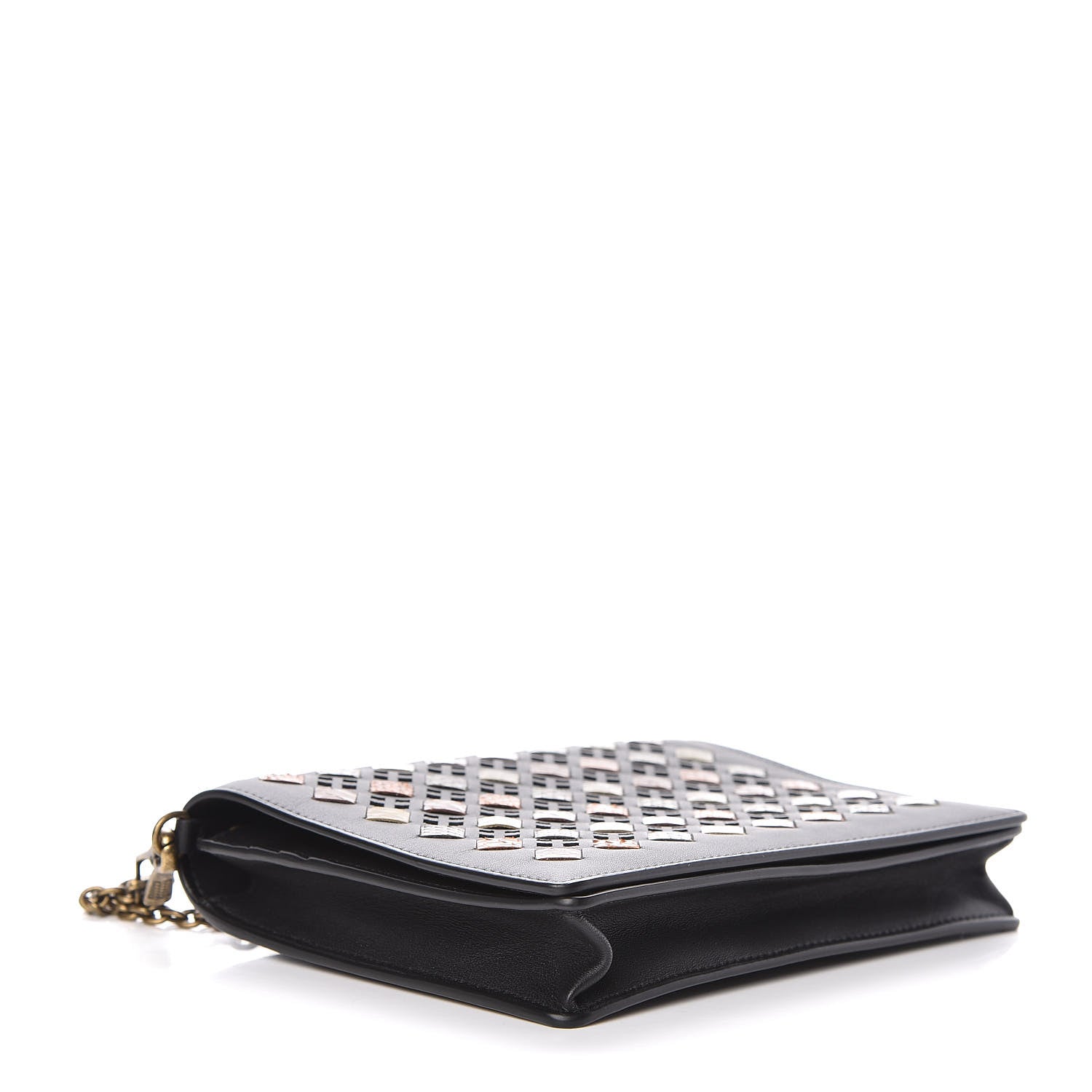Bottega Veneta Nappa Intrecciato Snakeskin Stained Glass Montebello Crossbody Black 4 of 8