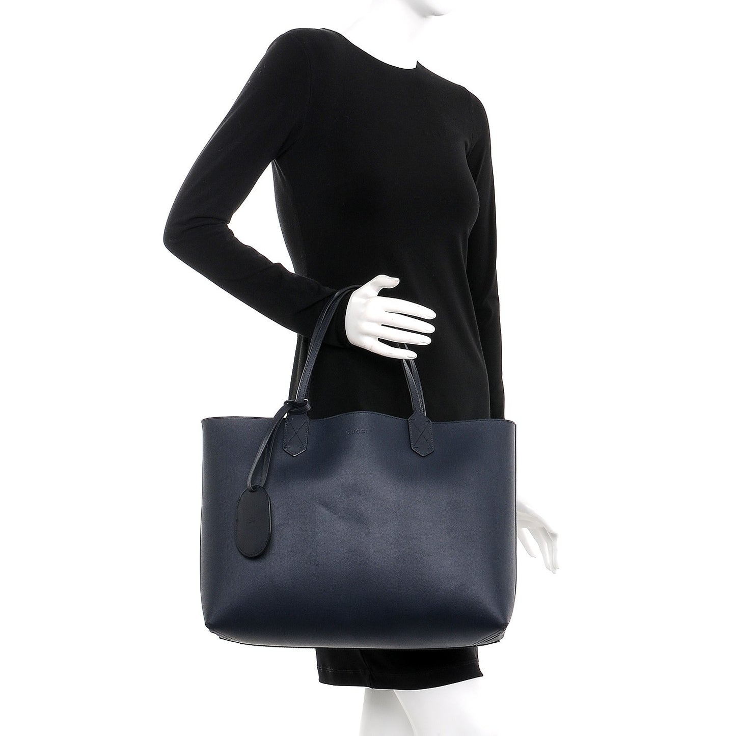 GG Supreme Monogram Blooms Medium Reversible Tote Beige Blue Navy