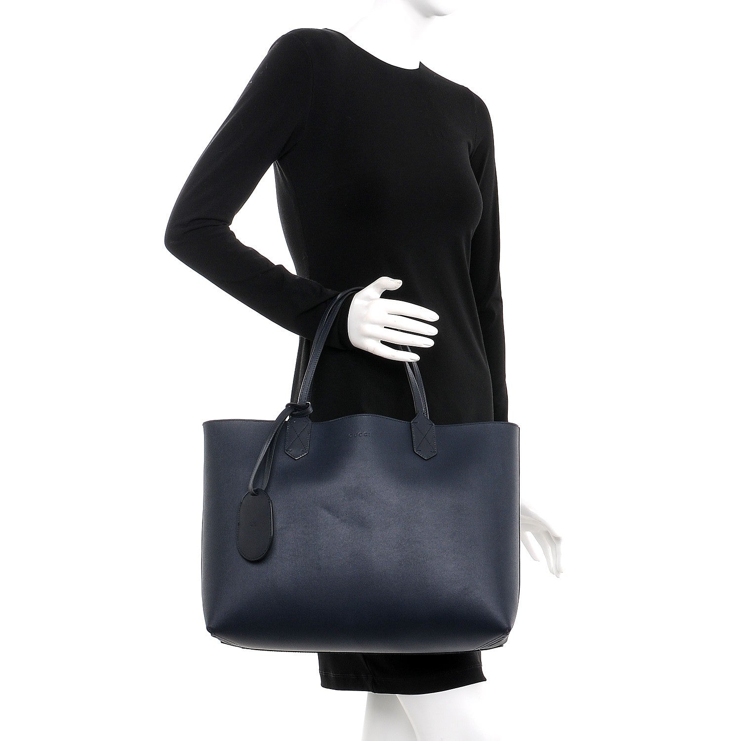 Gucci GG Supreme Monogram Blooms Medium Reversible Tote Beige Blue Navy 2 of 12